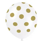 Ballonger Guld Prickiga - 6-pack