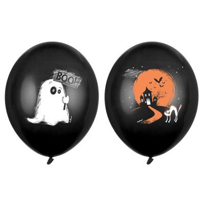 Ballonger Halloween Motiv Svart 6-pack