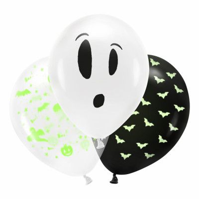 Ballonger Halloween Självlysande - 3-pack