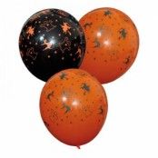Ballonger Orange/Svart Halloween - 6-pack
