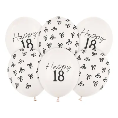Ballonger Happy 18 med Rosetter - 6-pack
