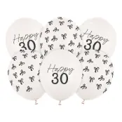 Ballonger Happy 30 med Rosetter - 6-pack