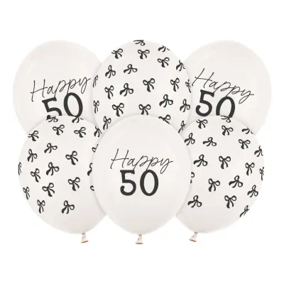 Ballonger Happy 50 med Rosetter - 6-pack
