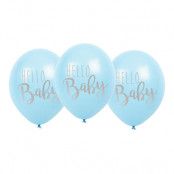 Ballonger Hello Baby Blå - 6-pack