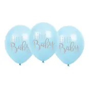 Ballonger Hello Baby Blå - 6-pack
