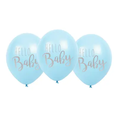 Ballonger Hello Baby Blå - 6-pack