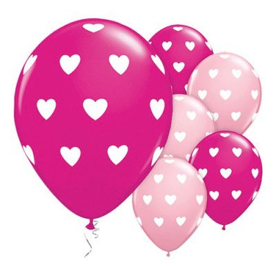 Ballonger Hjärtan Rosa Mix - 25-pack