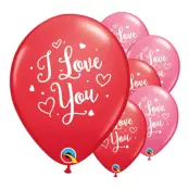 Ballonger I Love You Röd/Rosa - 25-pack