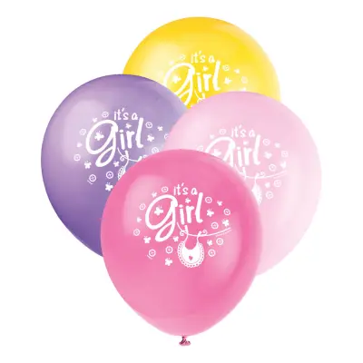Ballonger It's a Girl Flerfärgade