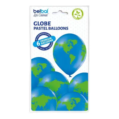 Ballonger Jordglob - 6-pack