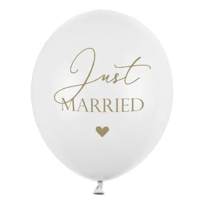 Ballonger Just Married Pure White - 50-pack