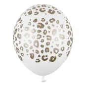 Ballonger Leopardmönster Guld/Vit - 50-pack