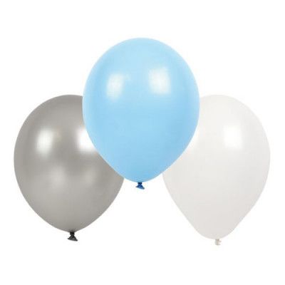 Ballonger Ljusblå/Grå/Vit - 9-pack