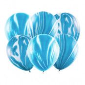 Ballonger Marble Blå - 6-pack