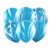 Ballonger Marble Blå - 6-pack