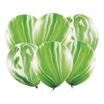 Ballonger Marble Grön - 6-pack