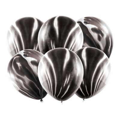 Ballonger Marble Svart - 6-pack