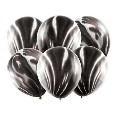 Ballonger Marble Svart - 6-pack