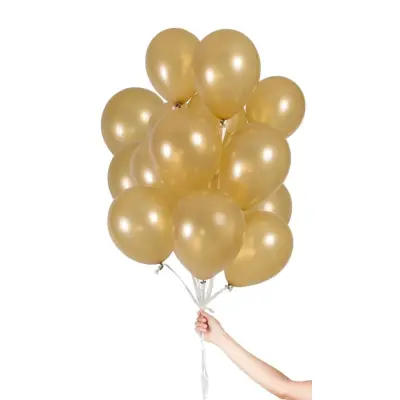 Ballonger med band guld 23 cm 30-pack