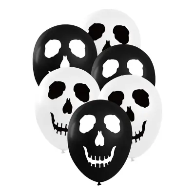 Ballonger med Dödskalle - 6-pack