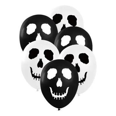 Ballonger med Dödskalle - 6-pack