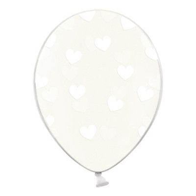 Ballonger med Hjärtan Transparenta - 6-pack