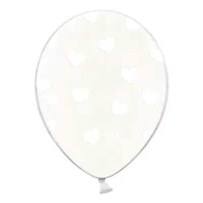Ballonger med Hjärtan Transparenta - 6-pack