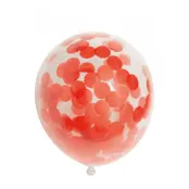 Ballonger med stora röda konfetti, 6-pack