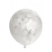 Ballonger med stora vita konfetti, 6-pack