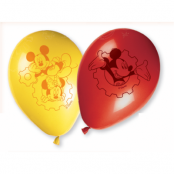 Ballonger Musse Pigg röda och gula 8-pack