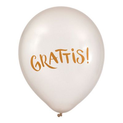 Ballonger Pärlemor Grattis! - 6-pack