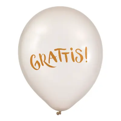 Ballonger Pärlemor Grattis! - 6-pack