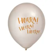 Ballonger Pärlemor Hurra! Hurra! Hurra! - 6-pack