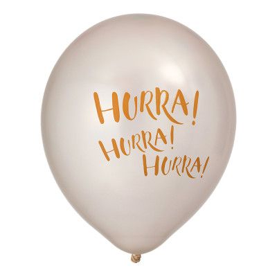 Ballonger Pärlemor Hurra! Hurra! Hurra! - 6-pack
