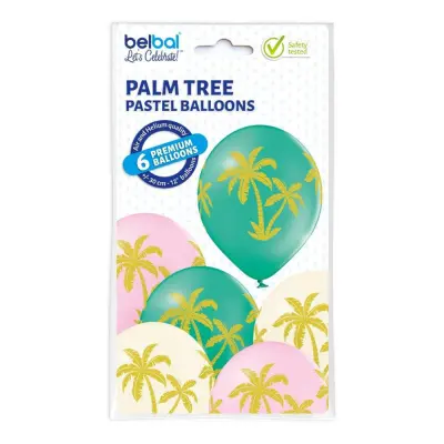 Ballonger Palmträd - 6-pack