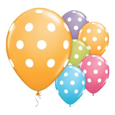 Ballonger Polka Dot Flerfärgade - 25-pack
