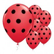 Ballonger Polka Dot Röd/Svart - 25-pack