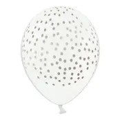 Ballonger Prickar Vit/Silver - 6-pack