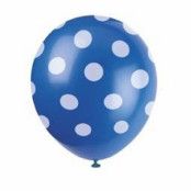 Ballonger prickiga blå 6-pack