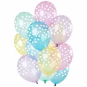 Ballonger prickiga pastell transparent 33 cm 12-pack