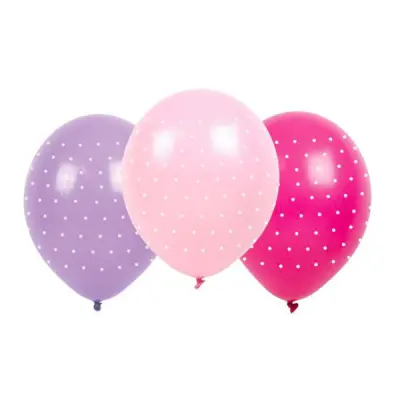 Ballonger Prickiga Rosa/Lila/Cerise - 6-pack