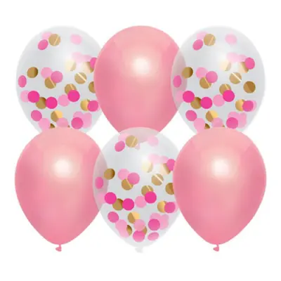 Ballonger Prinsess Rosa Mix - 6-pack
