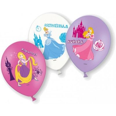 Ballonger prinsessor färgtryck 6-pack