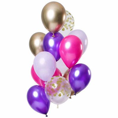 Ballonger Purple Posh mix 33 cm 12-pack