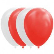 Ballonger Röda & Vita 10-pack
