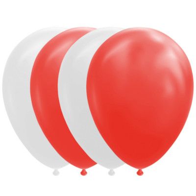 Ballonger Röda&Vita 10-pack
