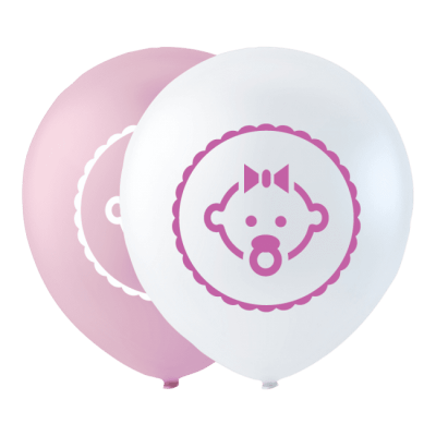 Ballonger rosa bebis 6-pack