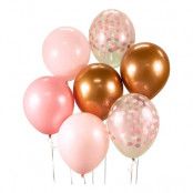 Ballonger Rosa/Koppar Mix - 7-pack