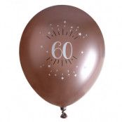 Ballonger Roséguld 60 år, 6-pack
