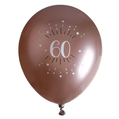 Ballonger Roséguld 60 år, 6-pack